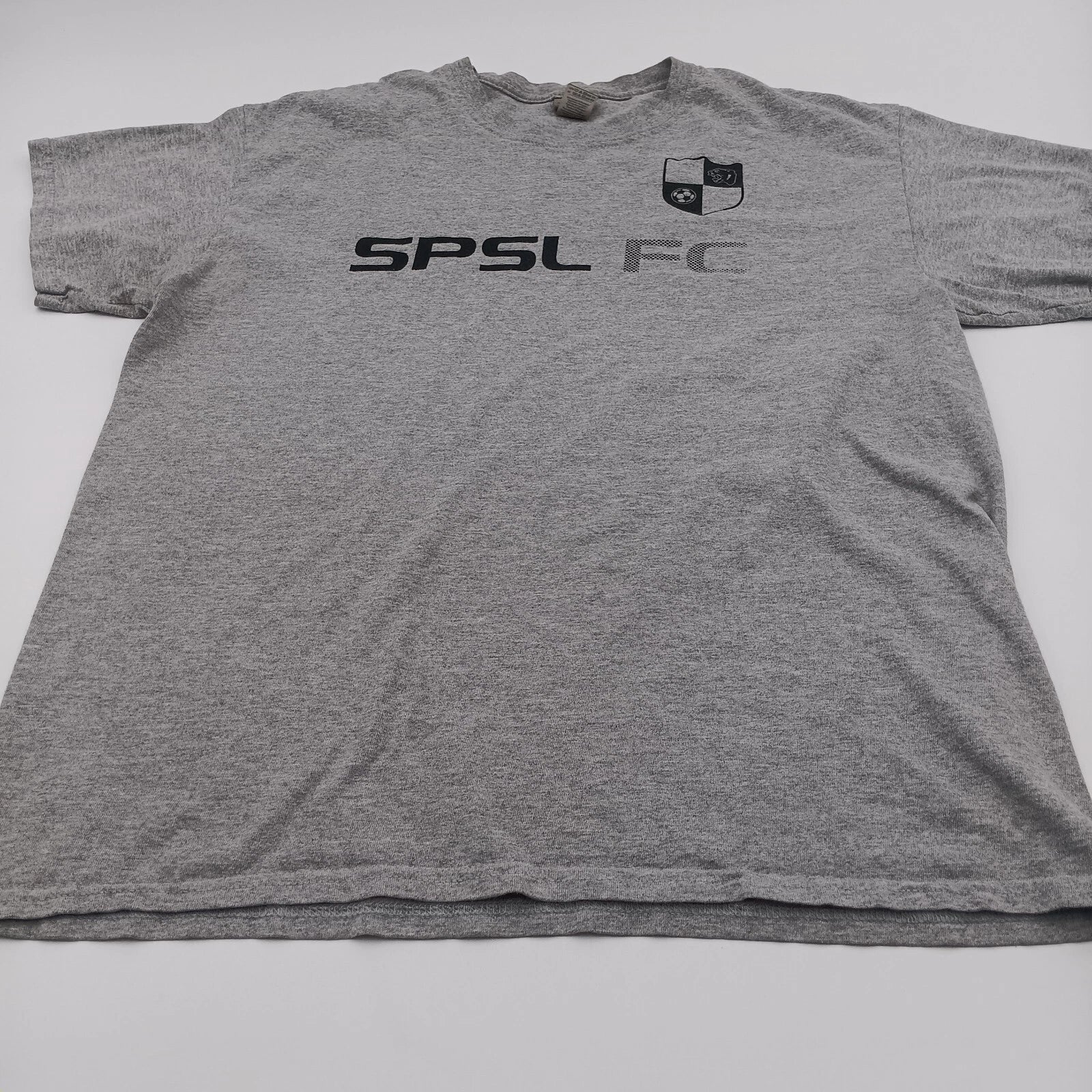 Gildan T-Shirt Men's Large Gray Spsl Fc Soccer Tee Short Sleeve
