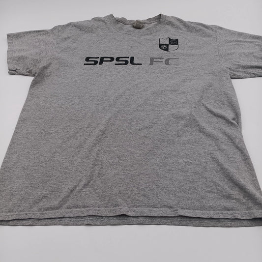 Gildan T-Shirt Men's Large Gray Spsl Fc Soccer Tee Short Sleeve