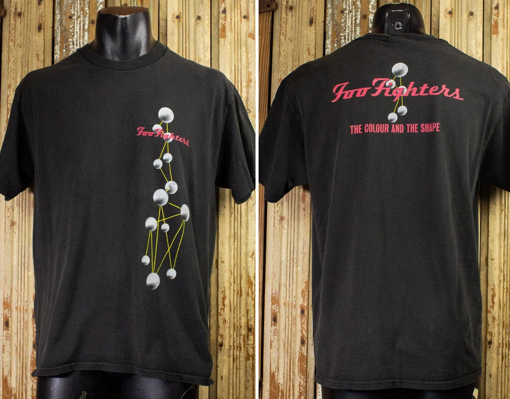 Vintage Foo Fighters The Colour and the Shape Concert T Shirt 1997 Black