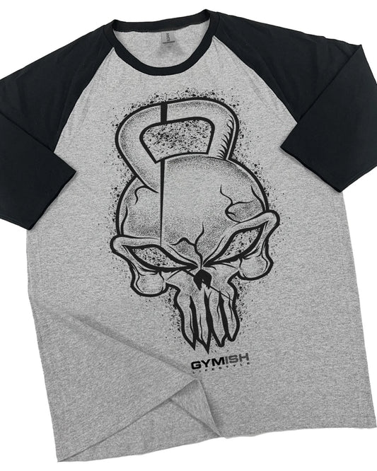 028. RAGLAN Gym Reaper Funny Workout Gym T-Shirt for Men