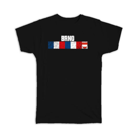 Gift T-Shirt : Brno Czech Republic Distressed Retro Expat Vintage Flag