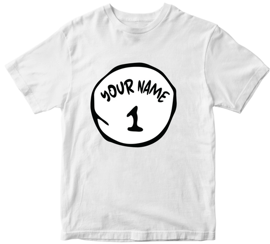 Personalised Custom Your Name t shirt Thing One 1 Thing Two 2 Funny book day top