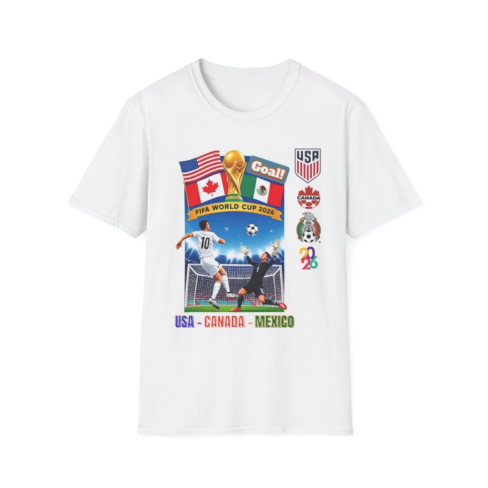 World Cup 2026 T shirt, Soccer FIFA Tee, United States, Canada, Mexico