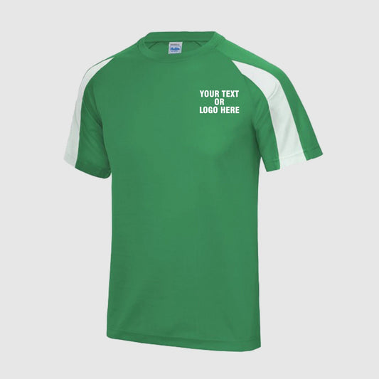 Custom Printed Personalised T-Shirt Your Text Cool Contrast Wicking Sports T Top