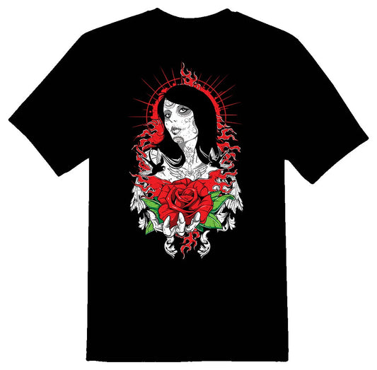Sacred rose black or white tee