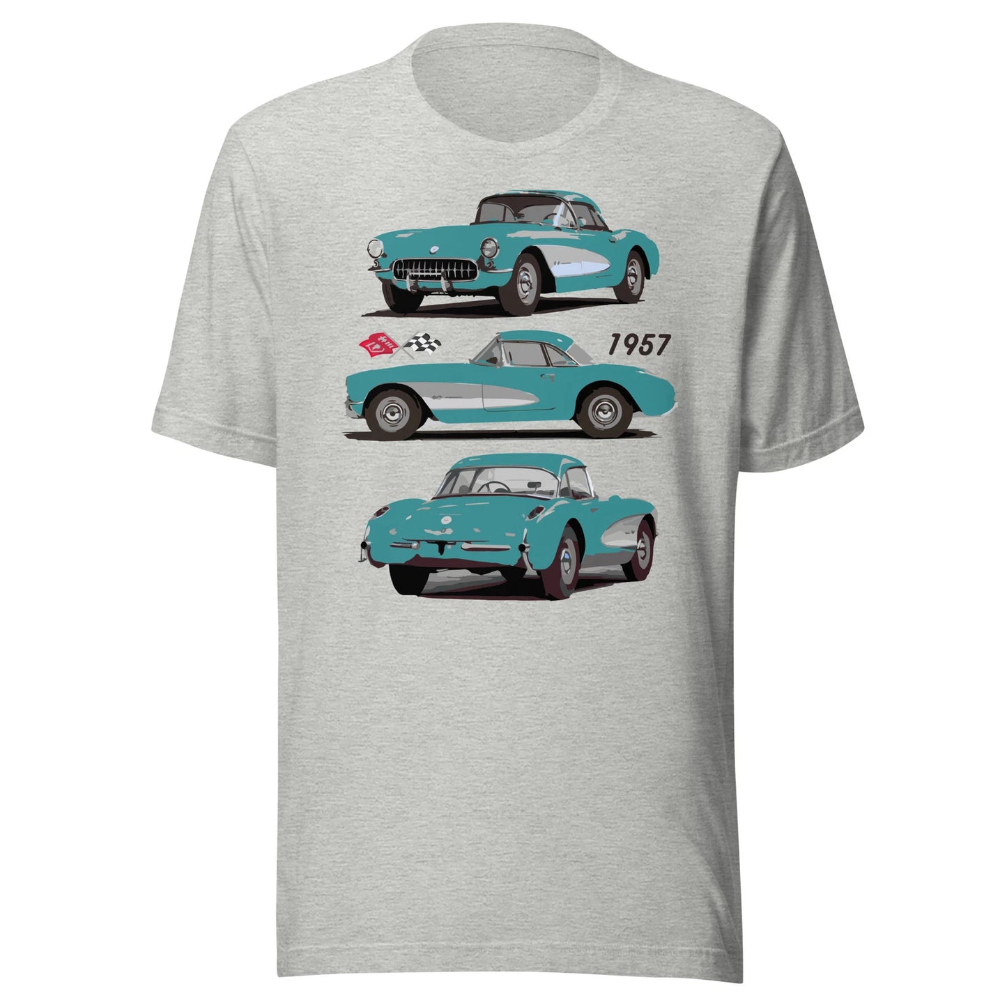 1957 vette C1 Cascade Green Antique American Classic Car Art t-shirt