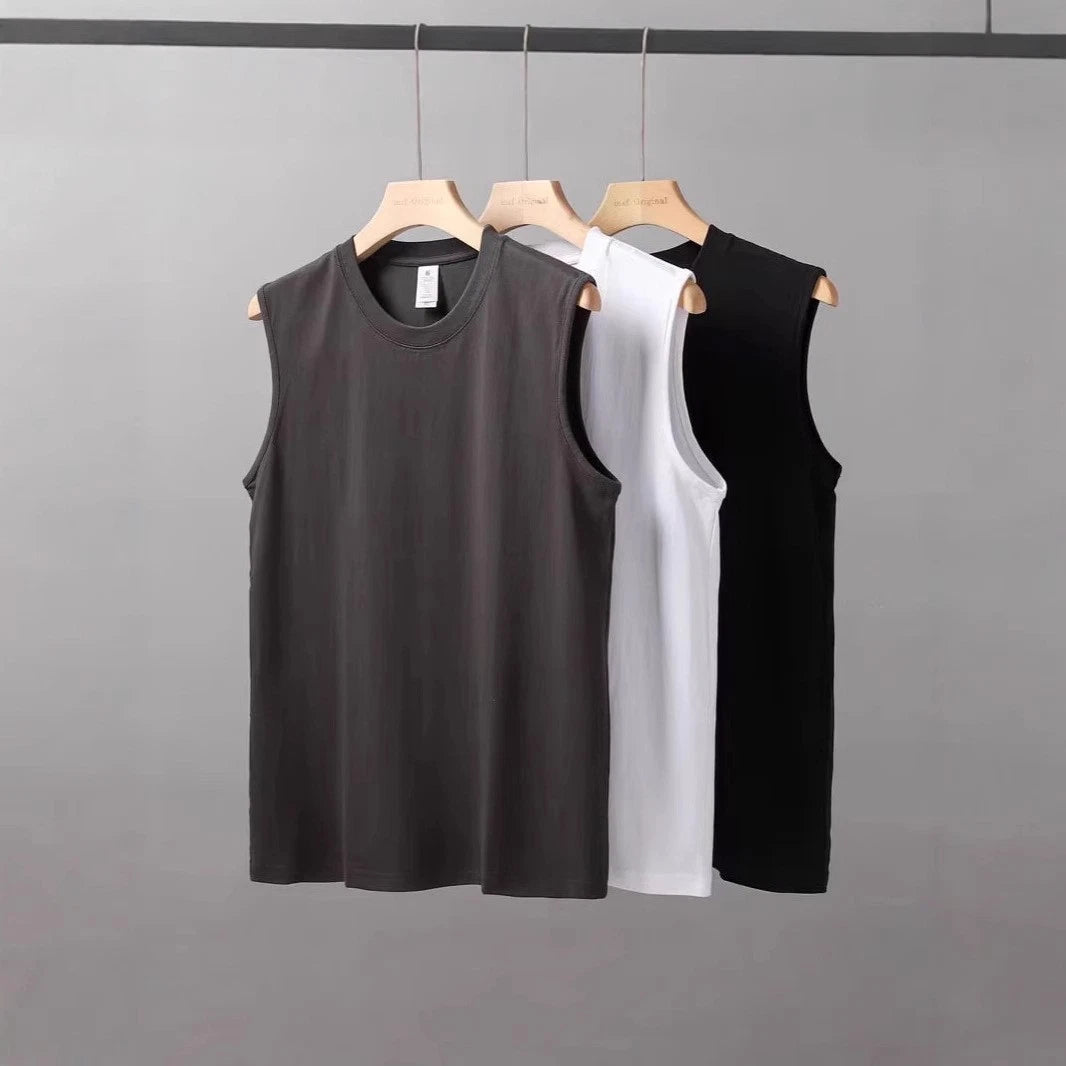 Cotton Sports Vest Men's T-shirt Loose Sleeveless Camisole Fitness Couple Shirts