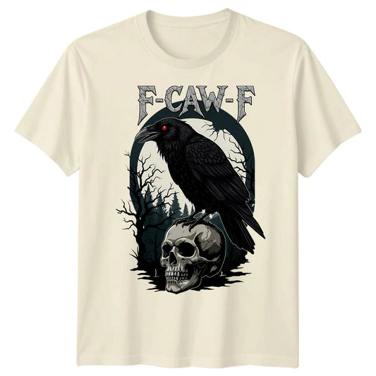 F-CAW-F Funny Crow Raven Meme Sarcastic Gothic Halloween T-Shirt Adults Kids #19