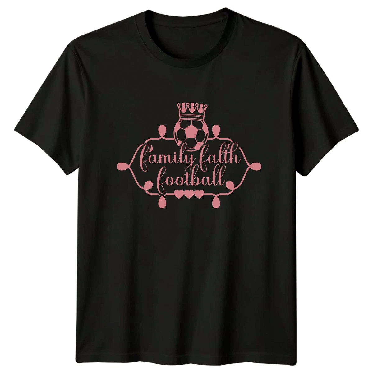 Family Faith Football Womens T-Shirt Religious Soccer Mothers Day Gift For Her