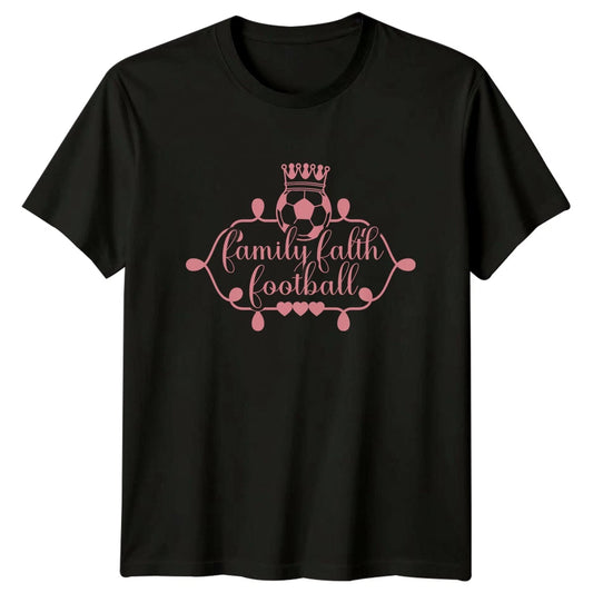 Family Faith Football Womens T-Shirt Religious Soccer Mothers Day Gift For Her