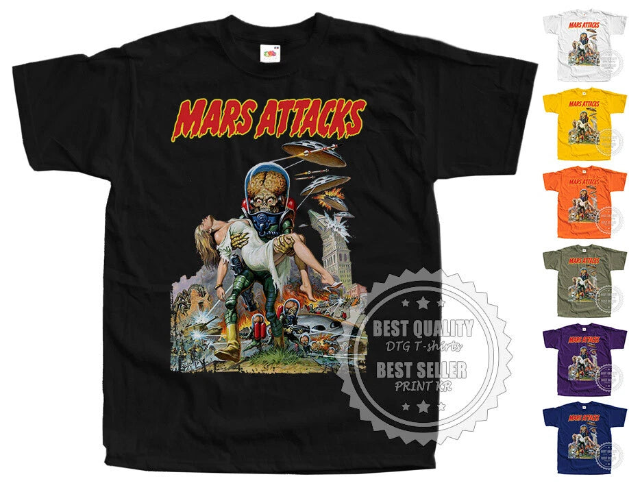 Mars Attack 1996 T SHIRT Tee V3 Movie Poster colors Shirt sizes S to 5XL