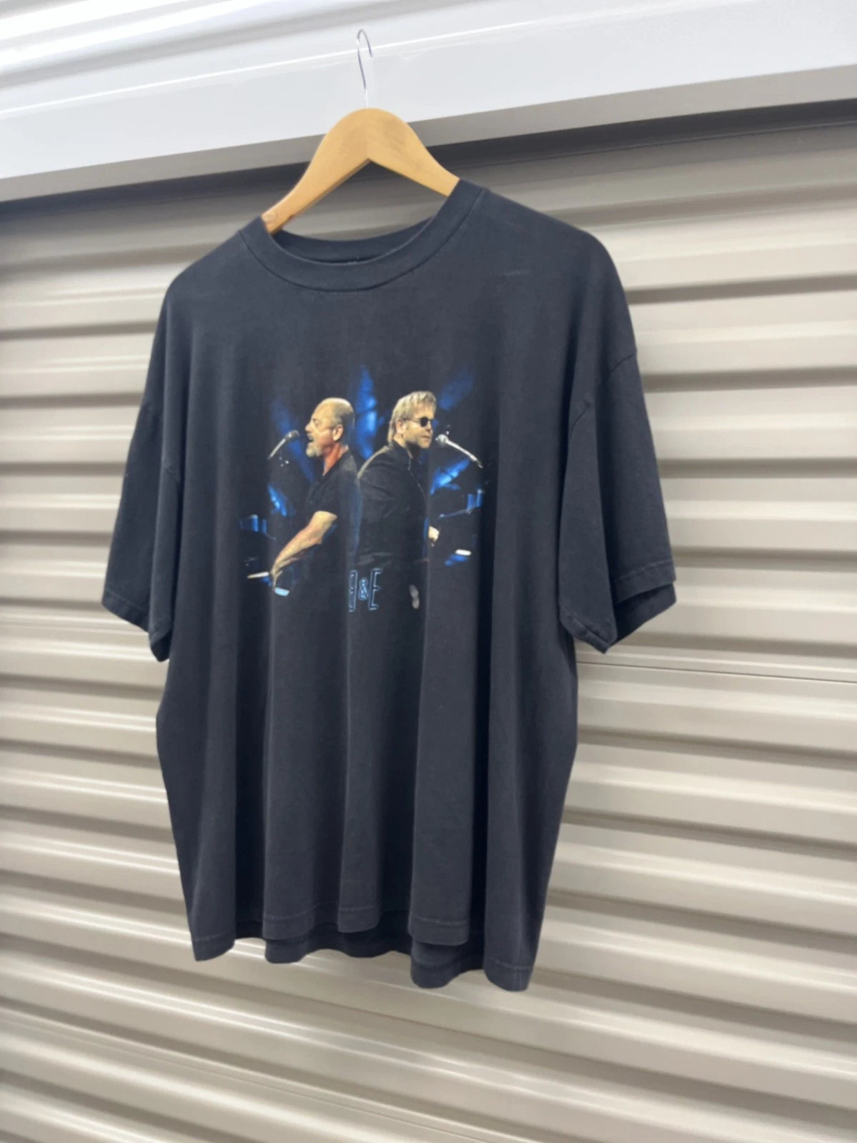 Vtg 2003 Elton John Billy Joel Shirt Men's XL Black Concert Face 2 Face Tour