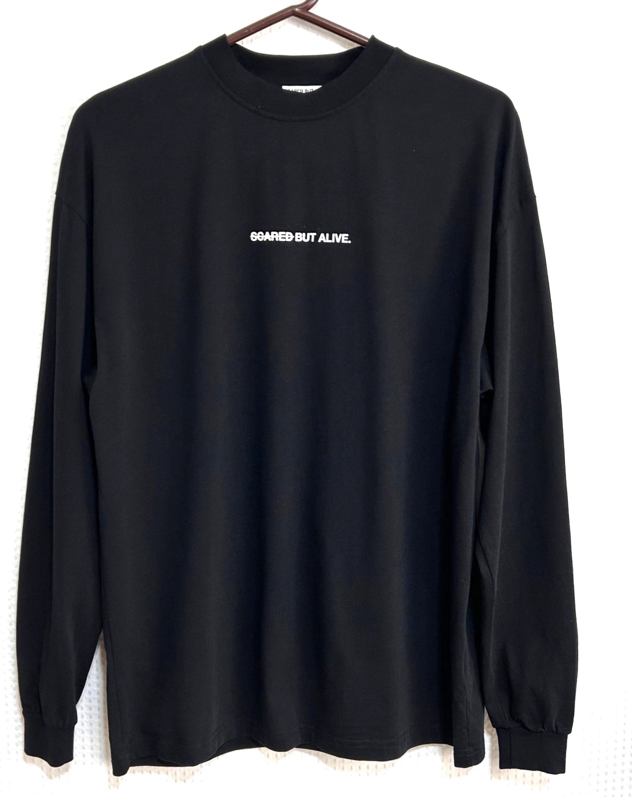 Scared But Alive Black Crew Shirt Pullover Size XS Streetwear Sweatshirt