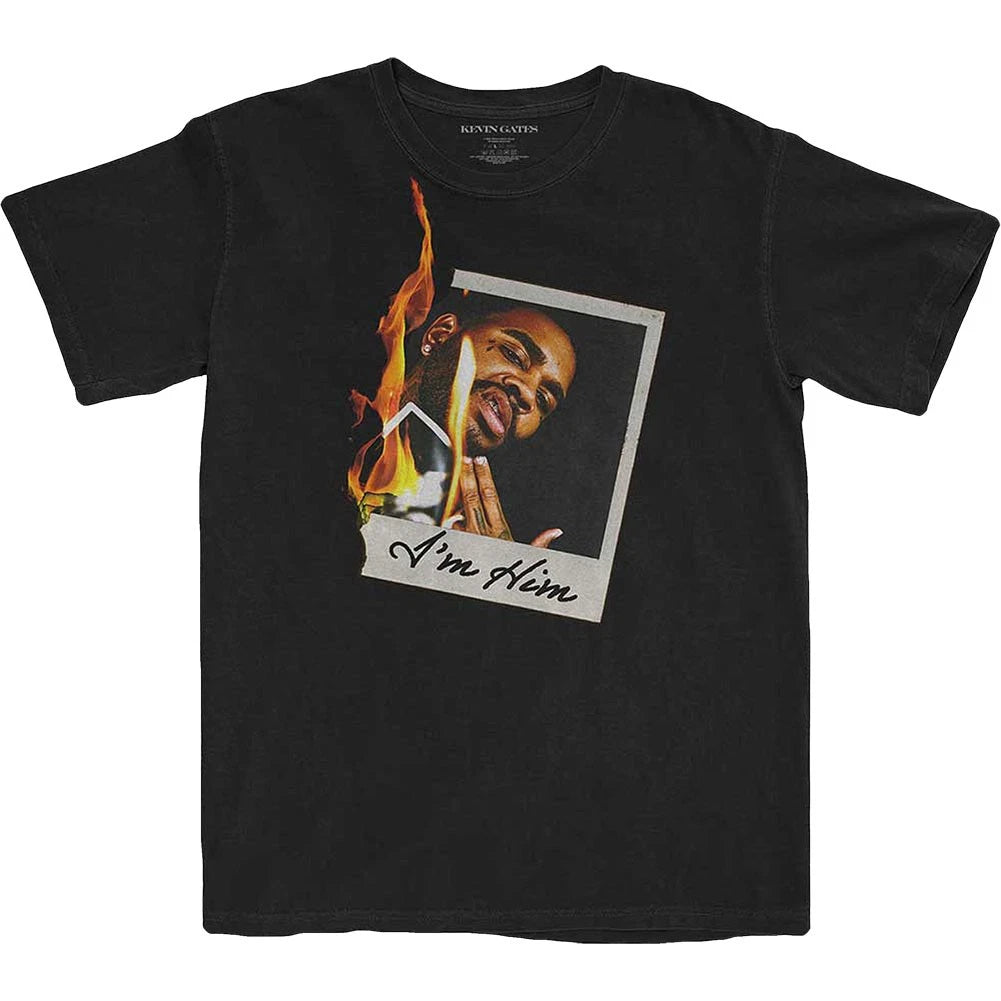 Men's Kevin Gates Polaroid Flame Slim Fit T-shirt Small Black