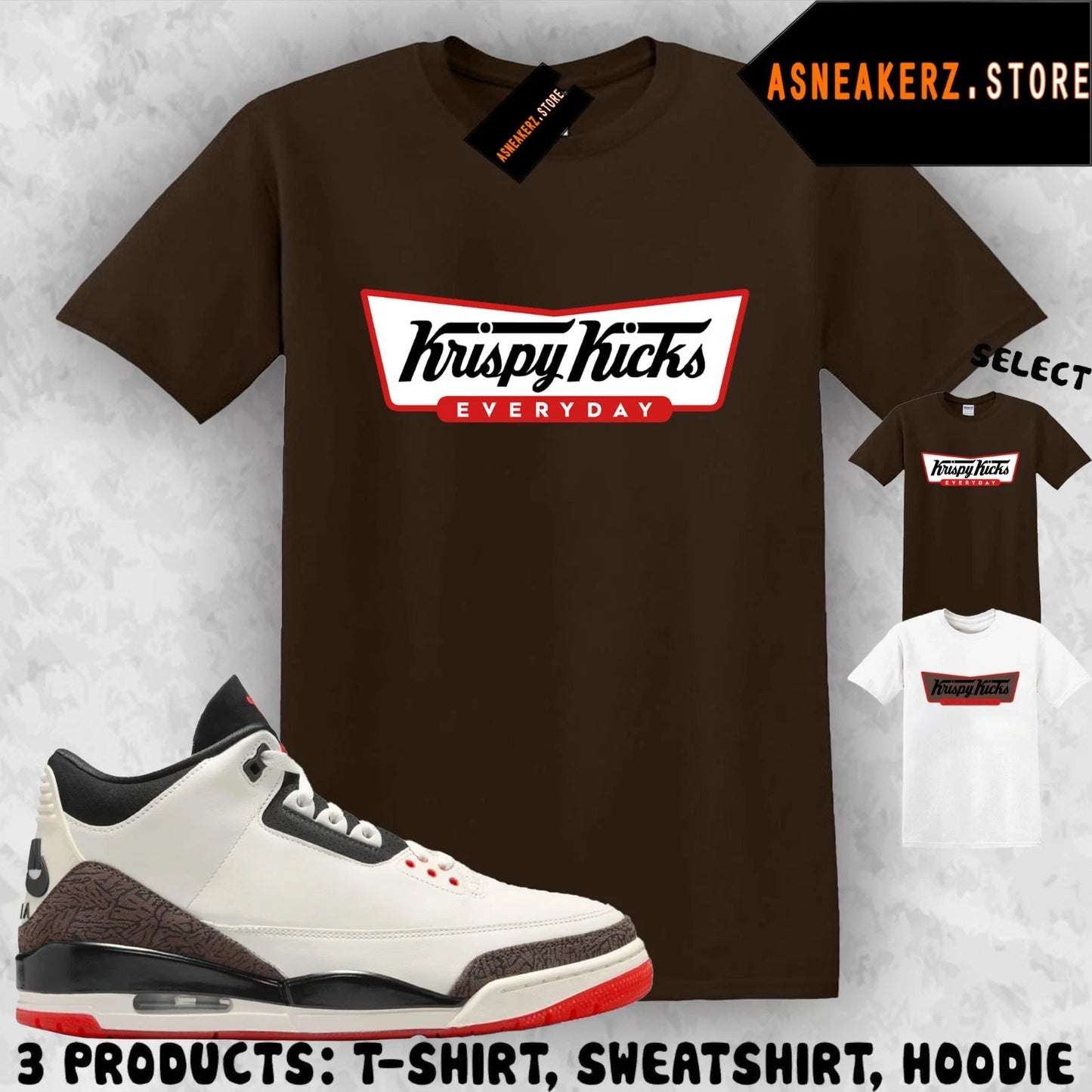 Tee Shirt Matching AJ 3 World's Best Dad 2026 Match Sneaker Krispy Kicks T-Shirt