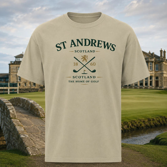 St Andrews Scotland Golf Shirt Comfort Colors Heritage Golf Club Tee