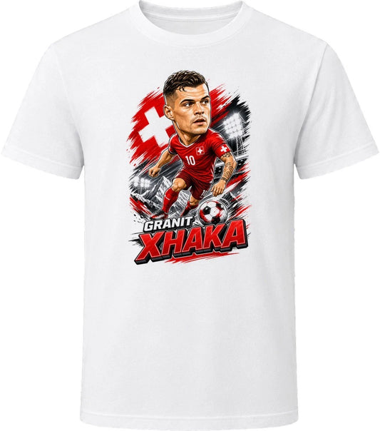 Granit Xhaka, Switzerland Caricature Soccer 2026 T Shirt