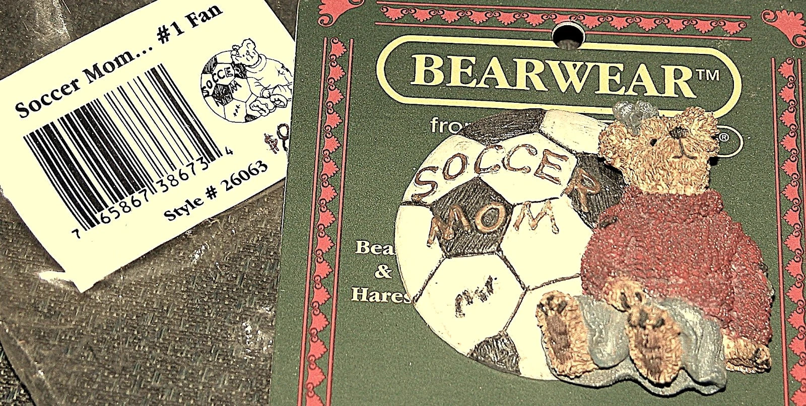 Boyds Bears pin "Soccer Mom..#1 Fan" #26063 New retired 2 in. sports Mother