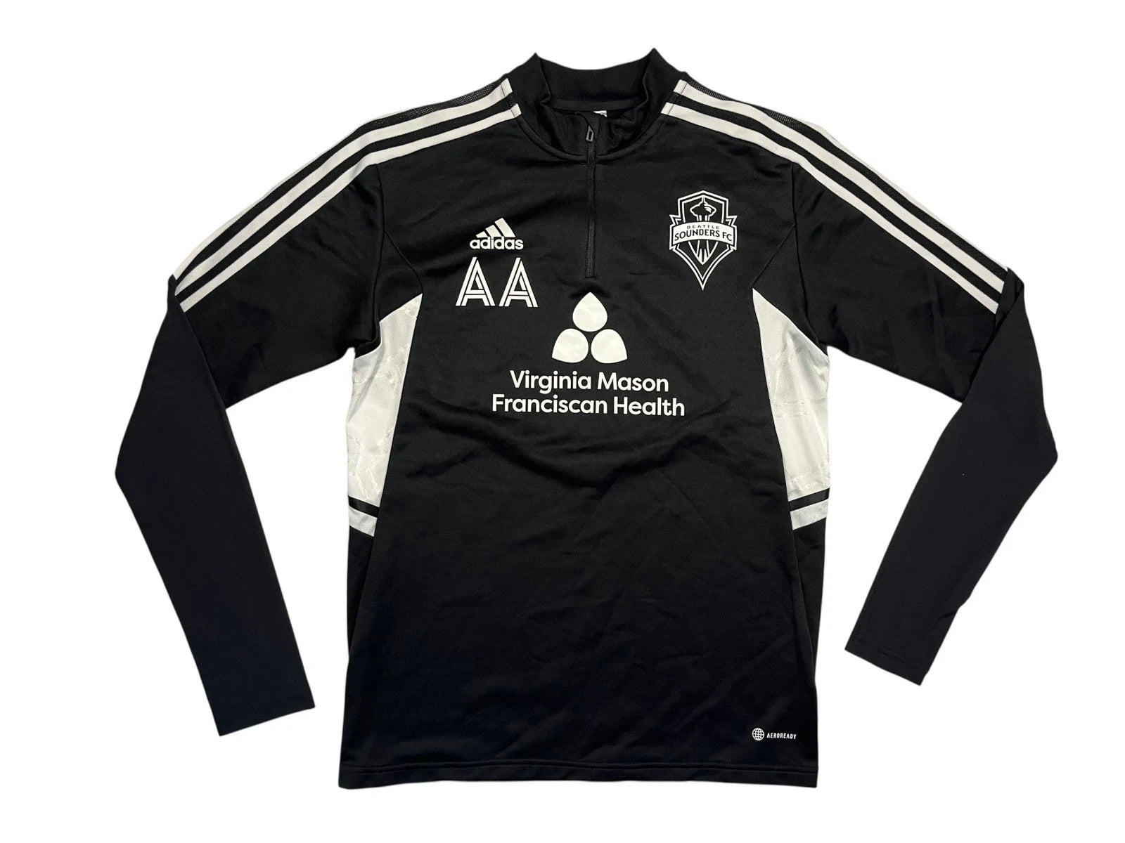 SEATTLE SOUNDERS FC Black/White MLS SOCCER GOALIE JERSEY Adidas Shirt Men's M