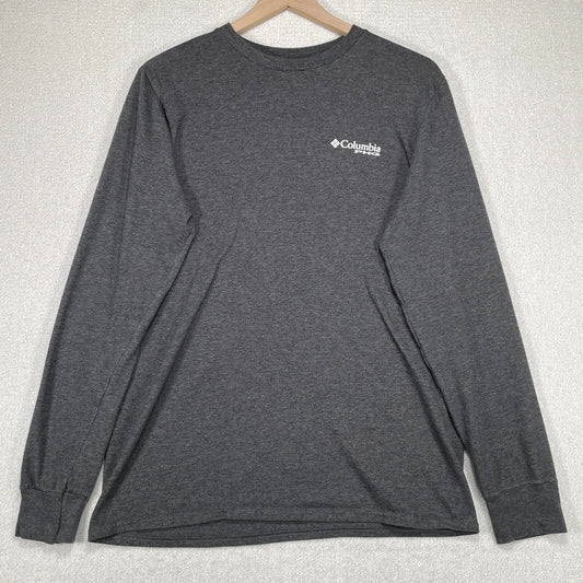 Columbia PHG Shirt Mens M Gray Outdoor Long Sleeve Hunting Crew Neck