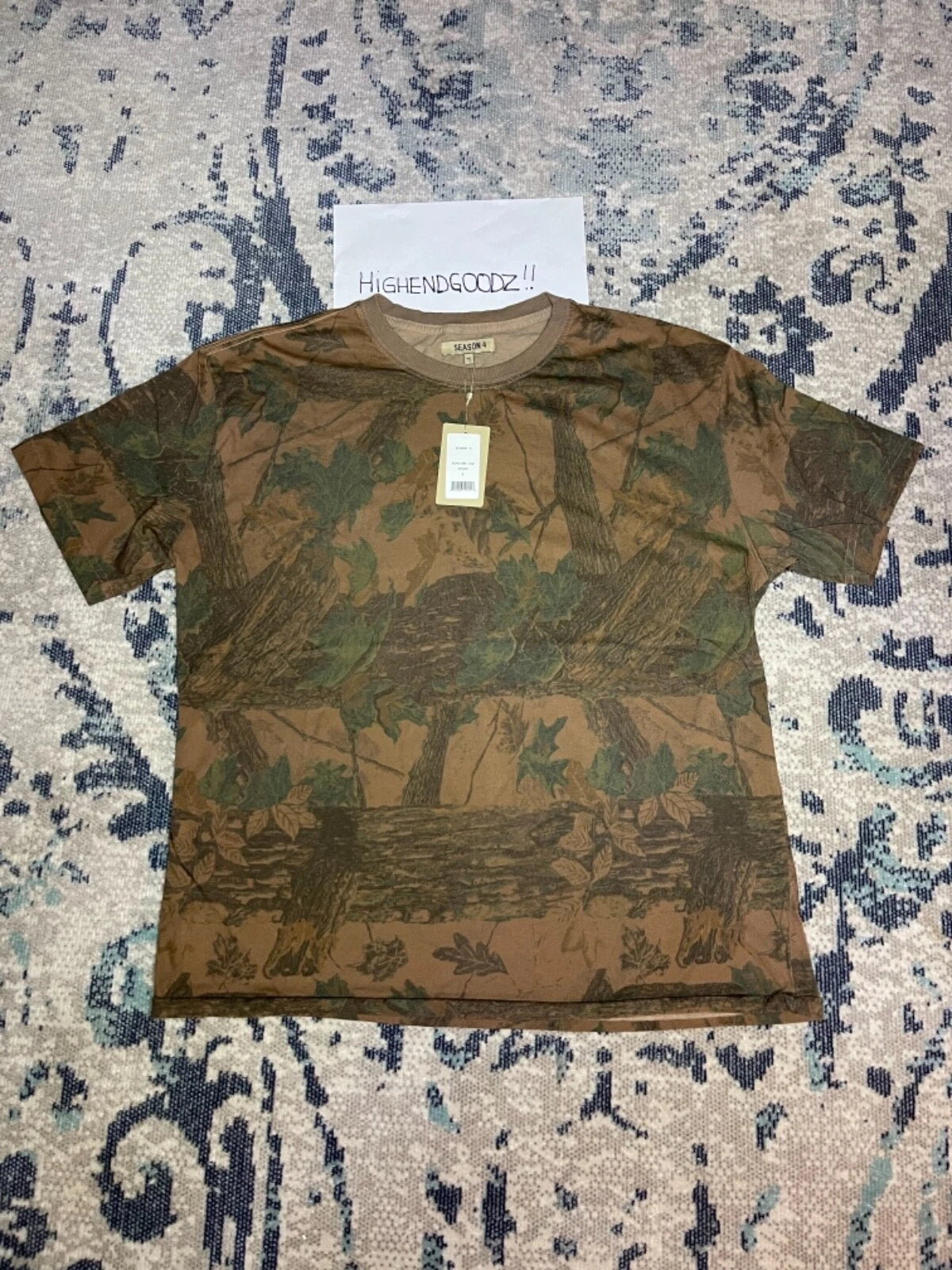 Yeezy Season 4 Leaf Printed Oversized Camo T-shirt