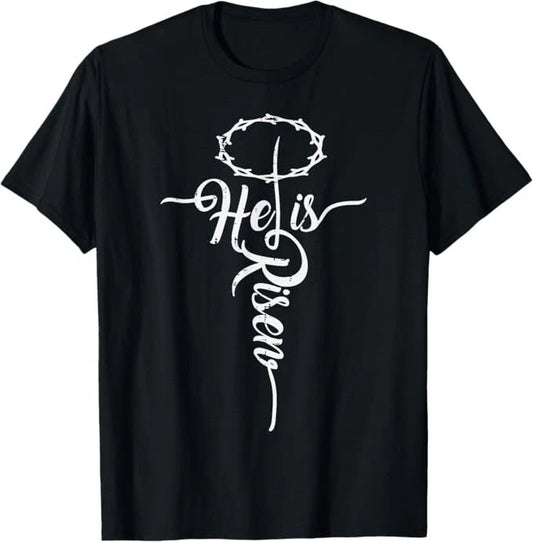 He Is Risen Cross Jesus Religious Easter Day Christians T-Shirt