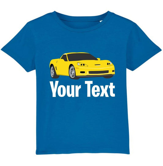 Personalised Your Name Sports Car T-Shirt Custom Name Kids/Adults Gift Tee Top