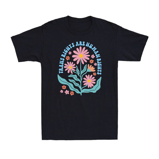 Trans Rights Are Human Rights Floral LGBTQ Pride Transgender Unisex T-Shirt