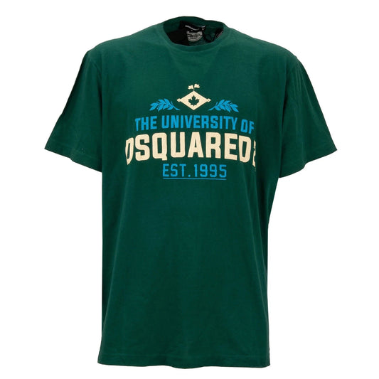 DSQUARED2 Oversize Cotton T-Shirt The University Logo Green 12427