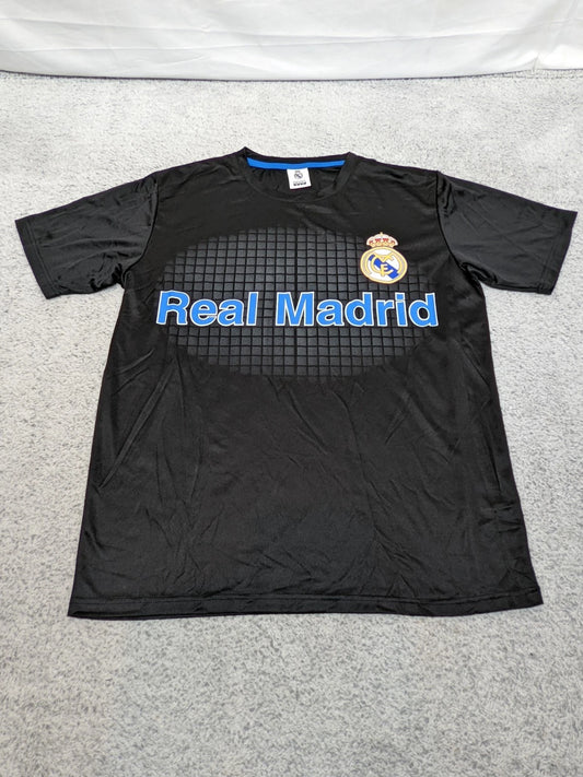 Real Madrid Football Club Graphic T Shirt Mens Small Black Soccer Fan Tee