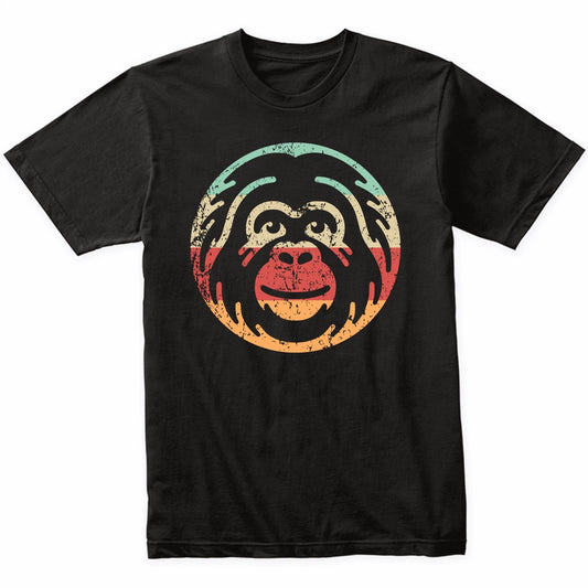 Retro Orangutan Face Ape Vintage Style Wild Animal T-Shirt (Retro Colors)