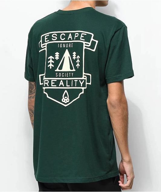 Dravus Mens Ignore Society Escape Reality Green T-Shirt New S-2XL