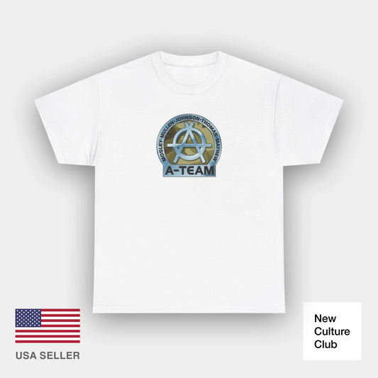 90s A-Team Skateboard Team Crest 1997 Mosley Mullen T-Shirt Print White