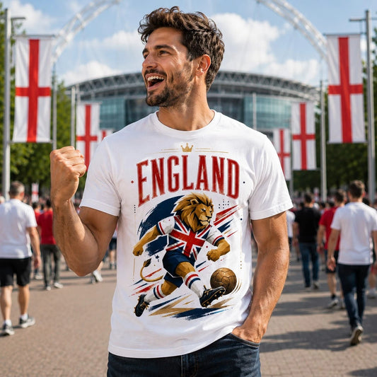 England Lion Football T Shirt, England Supporter Gift