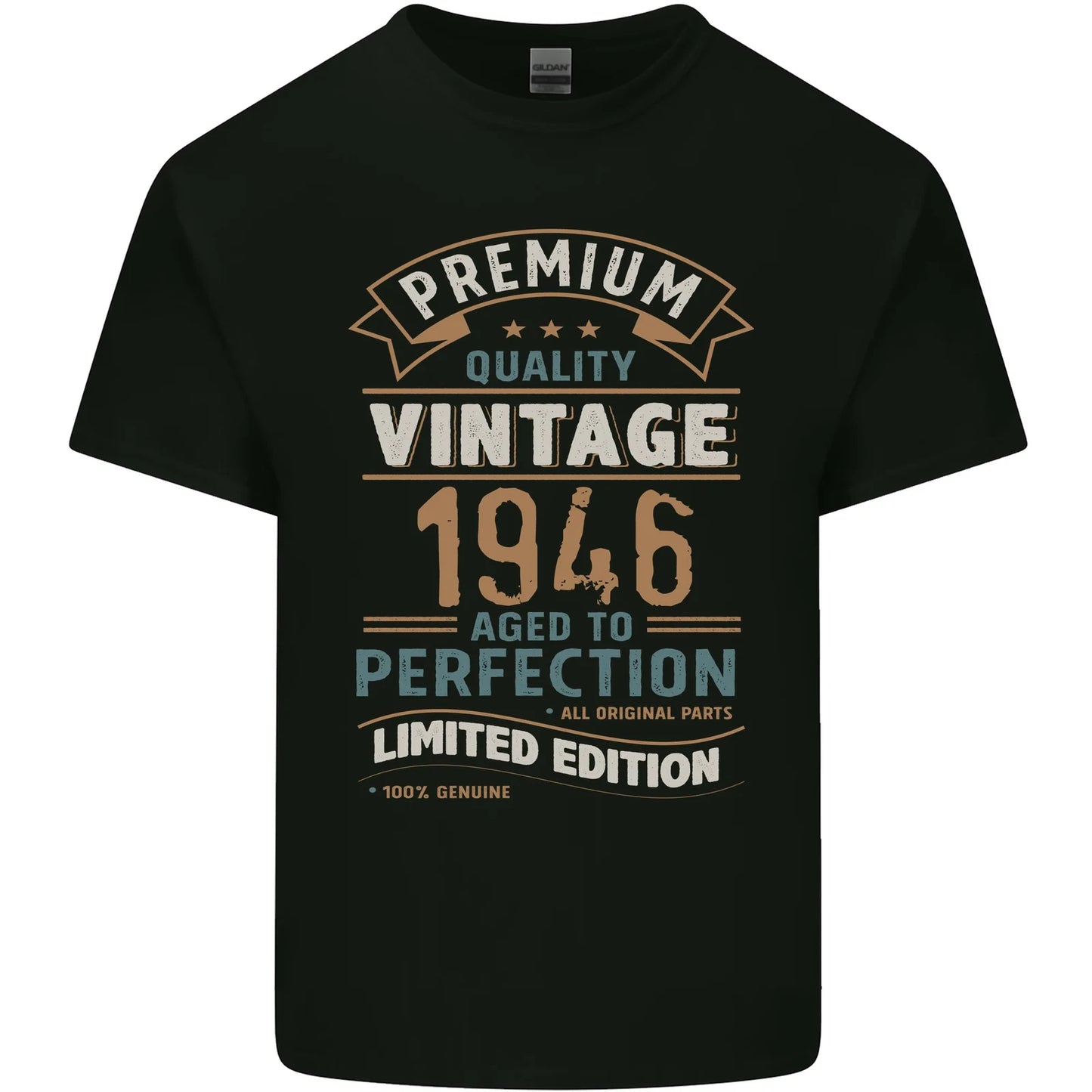 Premium Vintage 80th Birthday 1946 Mens Cotton T-Shirt Tee Top