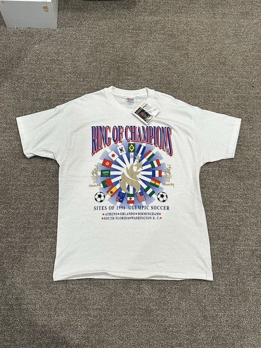 Vintage Soccer  1996 Atlanta Olympics Tshirt Size XL