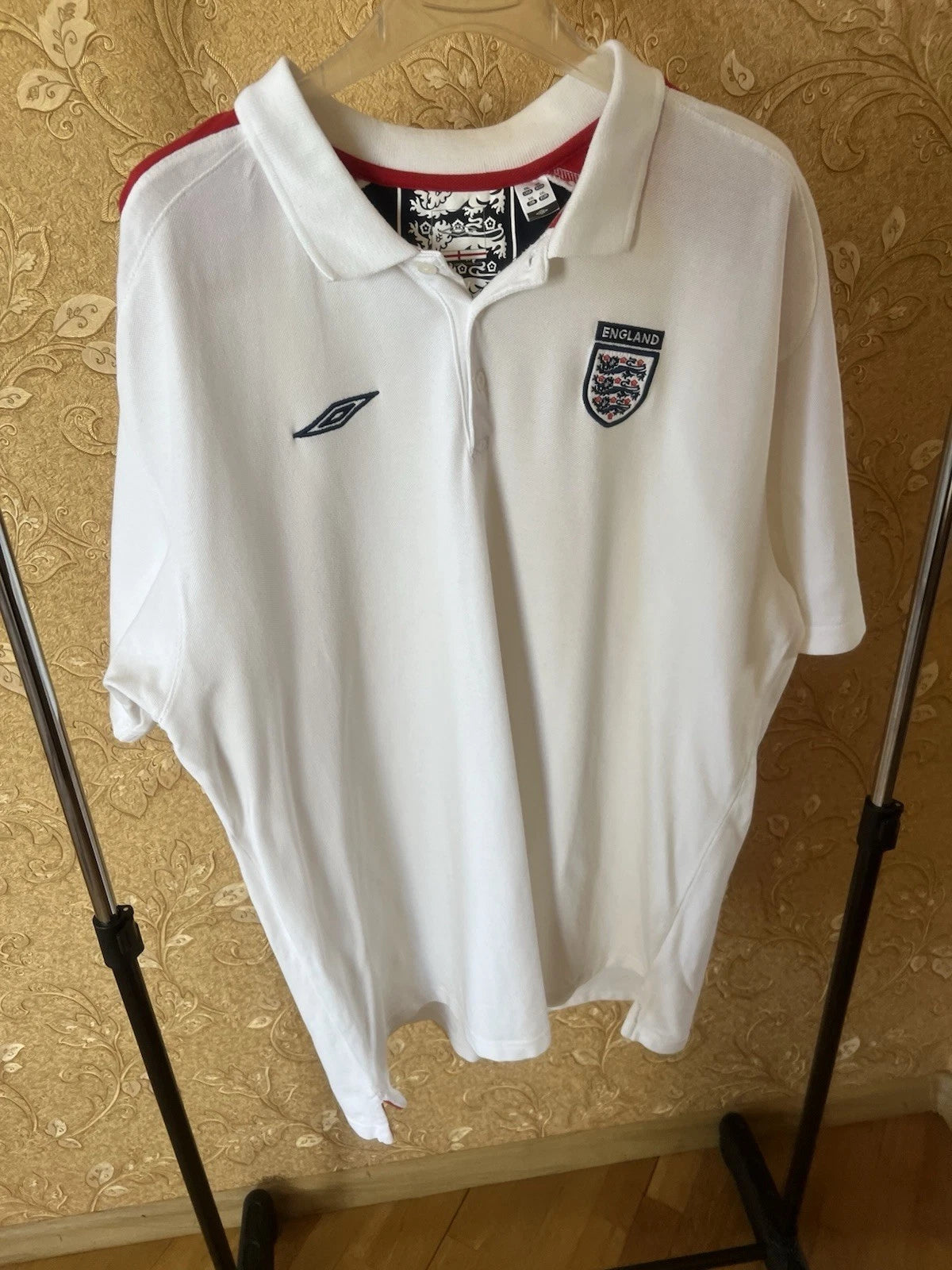 England Umbro Training Polo Vintage Football Shirt Soccer Jersey Men's Size 2XL