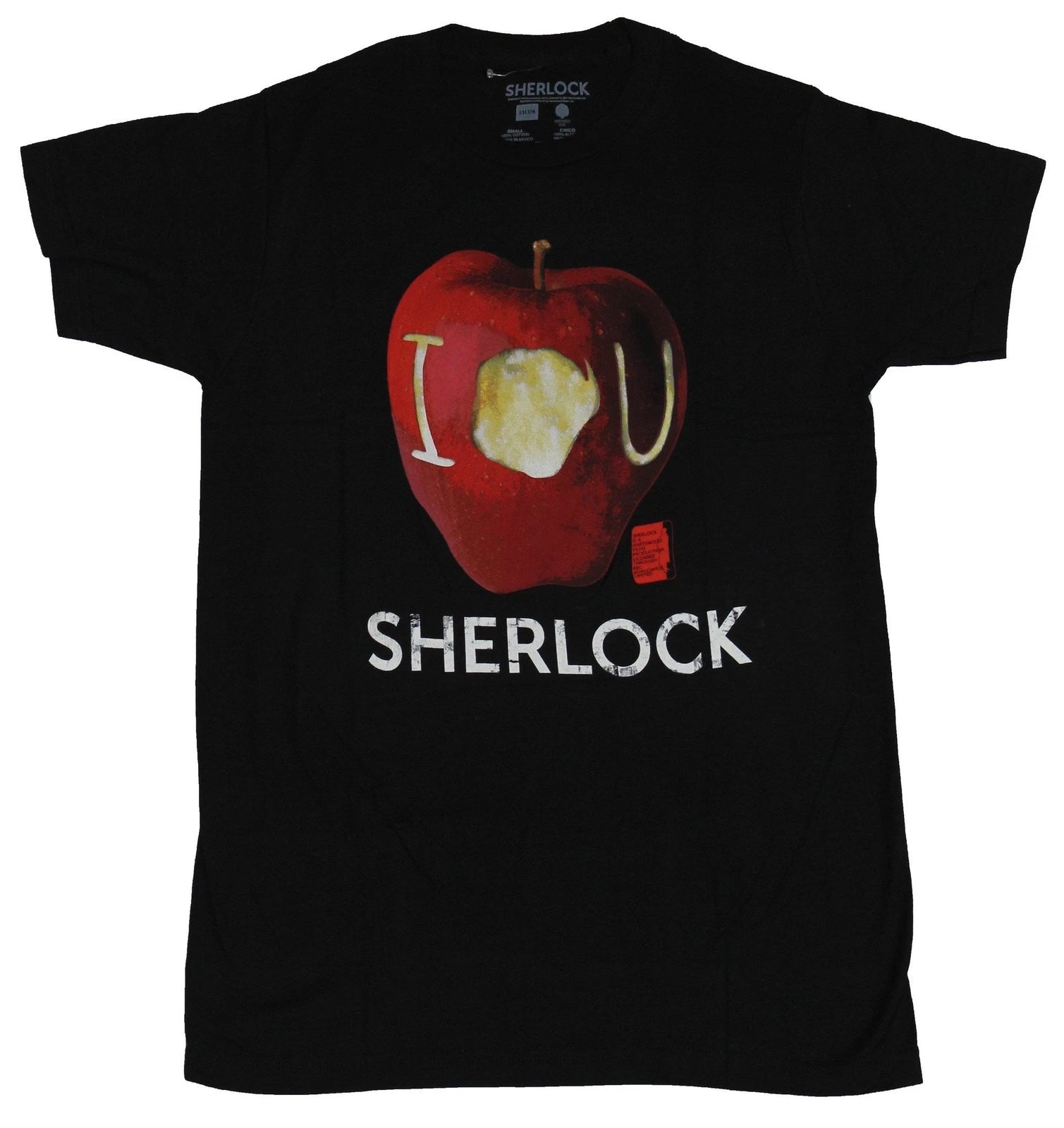 Sherlock (BBC TV Series)  Adult New T-Shirt - I Apple Bite U Pic