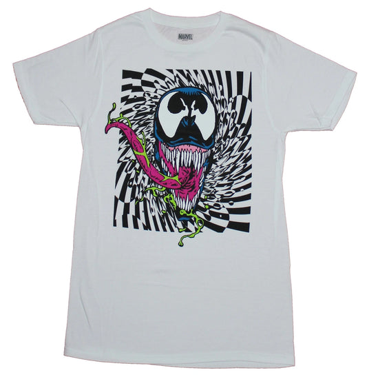 Venom Adult New T-Shirt - Hypnotized Green Spit Long Tongue Crazy Face