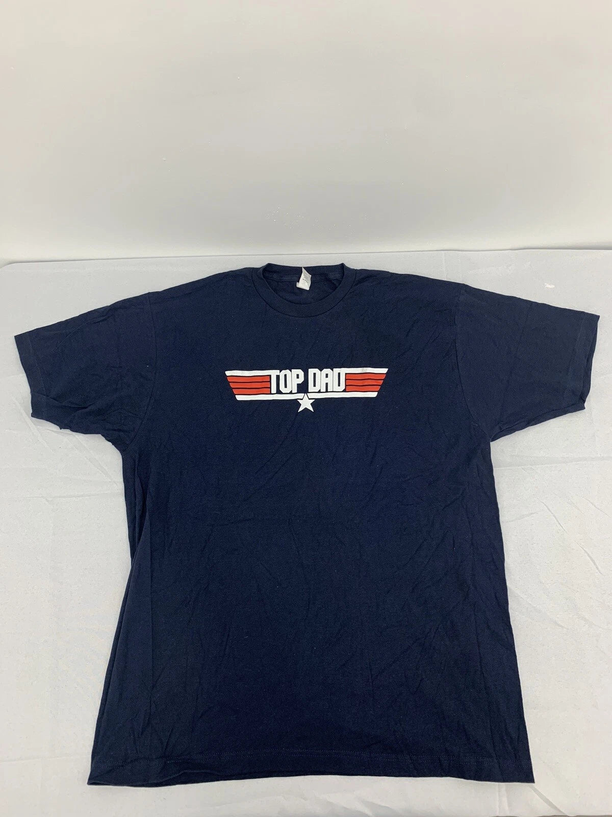 Custom Graphic Short Sleeve Shirt Navy Blue Top Dad Adult Size XL