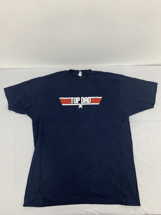 Custom Graphic Short Sleeve Shirt Navy Blue Top Dad Adult Size XL