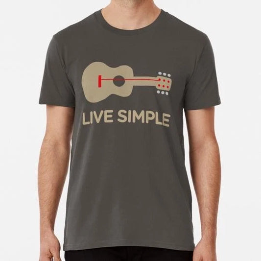 Live Simple One String Guitar Size S to 5XL Made in the USA T-Shirt
