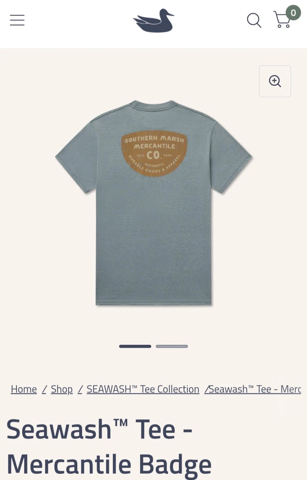 Southern Marsh seawash tee mercantile badge T Shirt L burnt sage