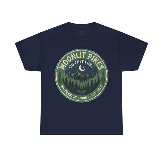 Moonlit Pines Wilderness Graphic T-Shirt Mountain Pine Forest Nature Outdoor Tee
