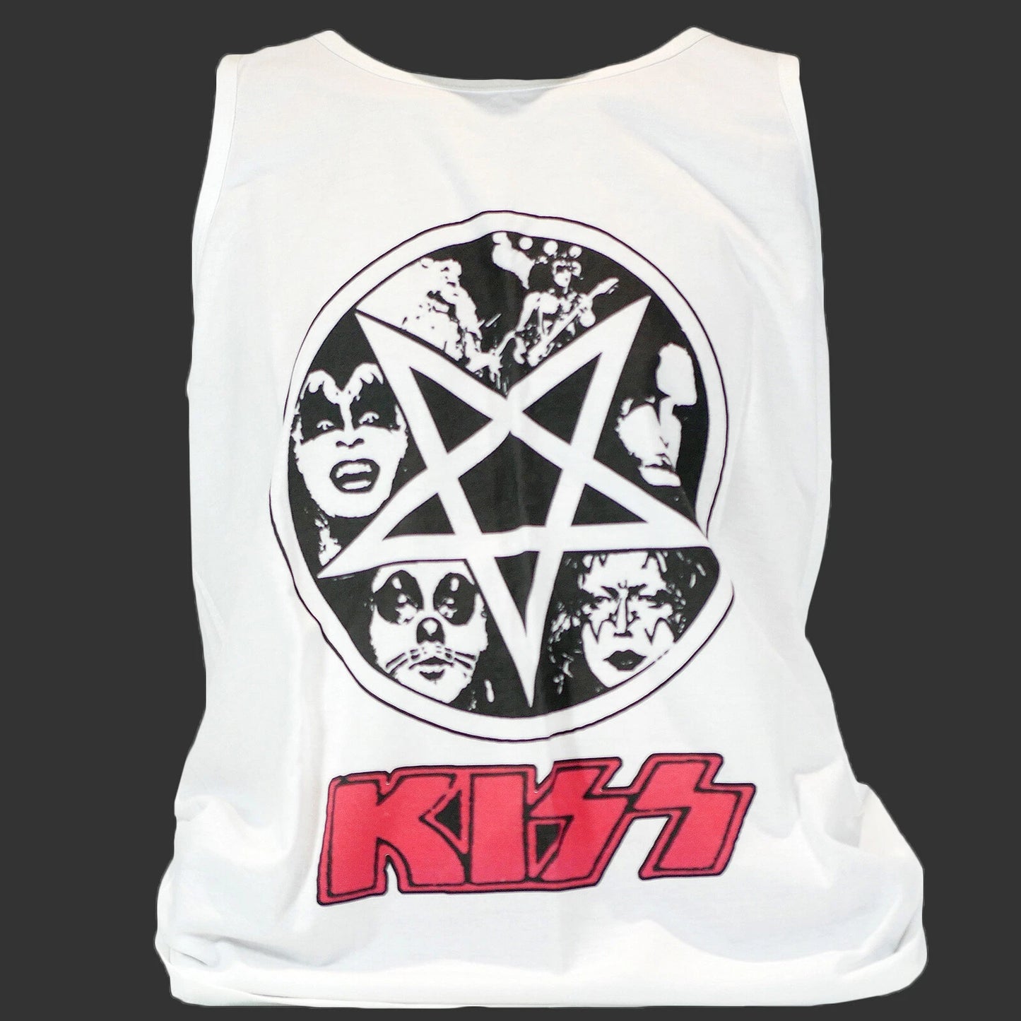 Kiss Metal Rock T-SHIRT vest top unisex white S-2XL