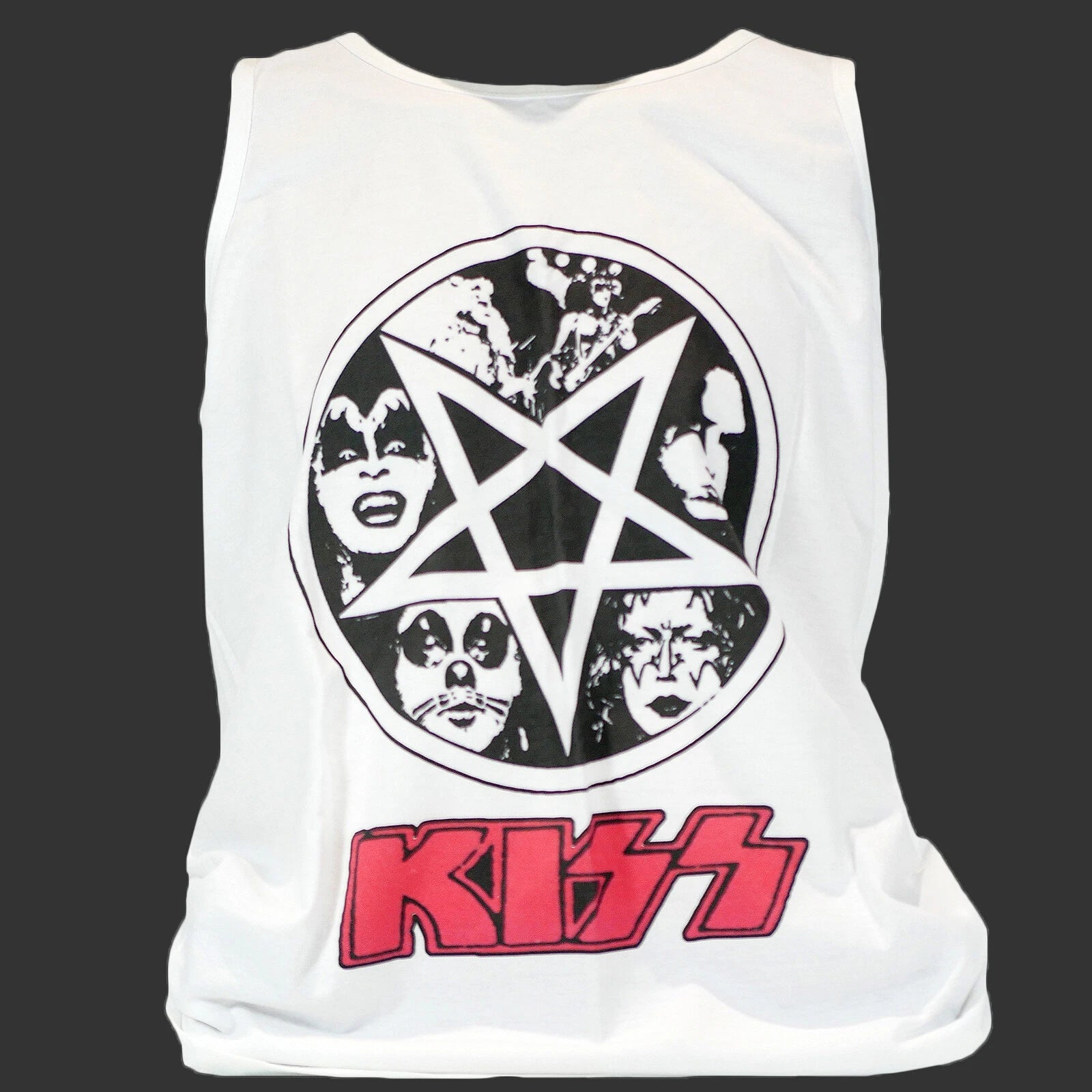 Kiss Metal Rock T-SHIRT vest top unisex white S-2XL