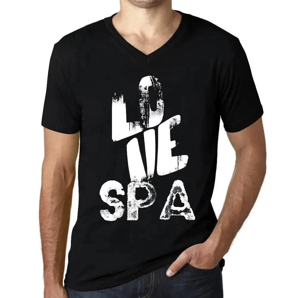 Men's Graphic T-Shirt V Neck Love Spa Eco-Friendly Limited Edition Short Sleeve