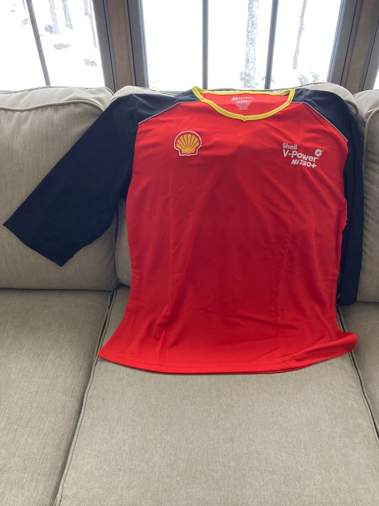 Shell Oil Red V-Power Nitro+ long sleeve shirt yellow “Y” neck (L)