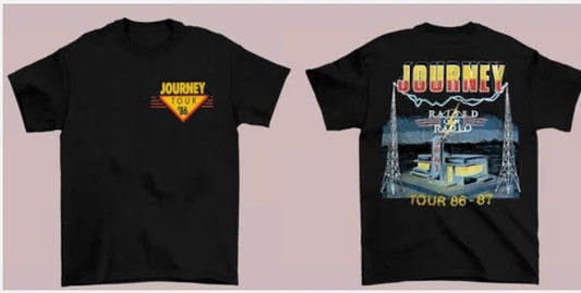 VTG RARE JOURNEY 1986 Raised on Radio S-234XL 2 Sides Shirt