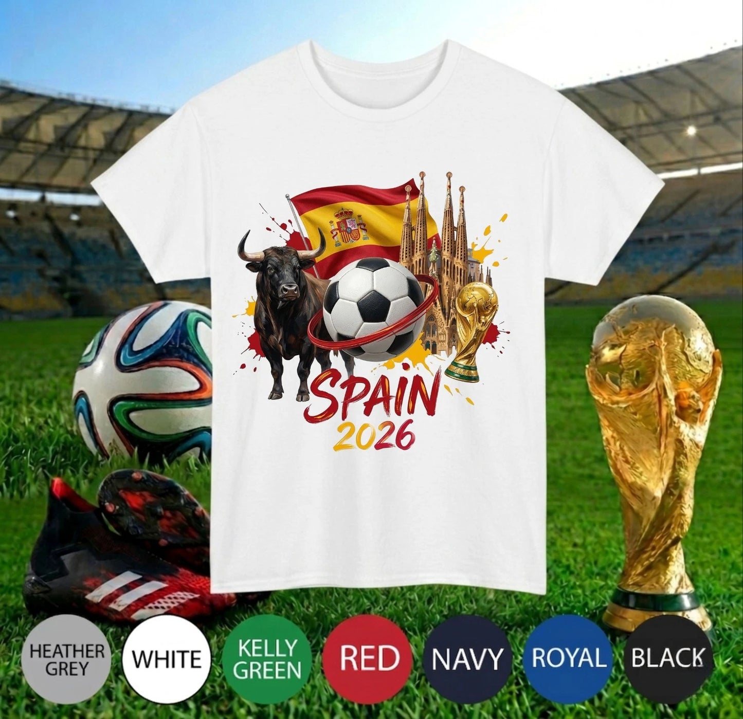 Spain 2026 T-Shirt Football Fan Shirt - Gift For Funny Sports Lover Unisex Tee